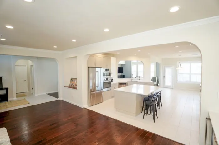 Open-concept living space from a whole home remodel in Austin, TX