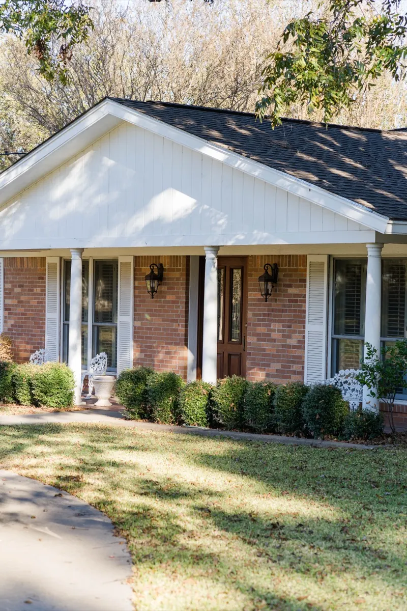 Front porch of a remodeled Austin home by Alpha Construction